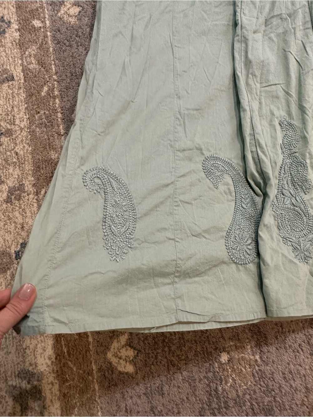 Soft Surroundings Sage Green XL 100% Cotton Cottagecore - Picture 3 of 10